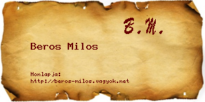 Beros Milos névjegykártya